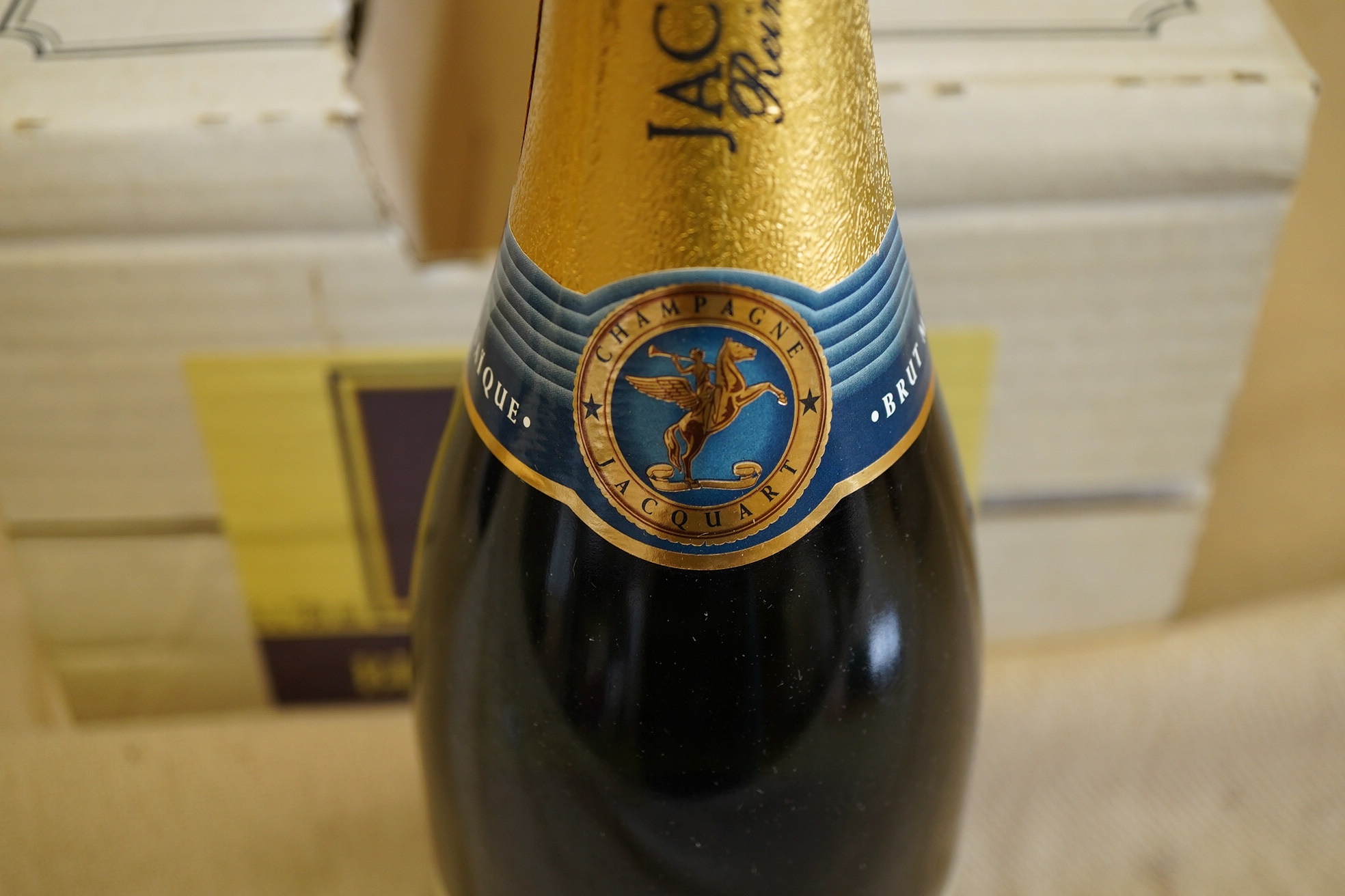 Eight bottles of Jacquart Brut Mosaique Champagne